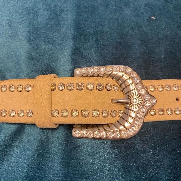 Dismero crystal detailed genuine leather belt, L 38,5 inch, made in Italy ?? main image 7
